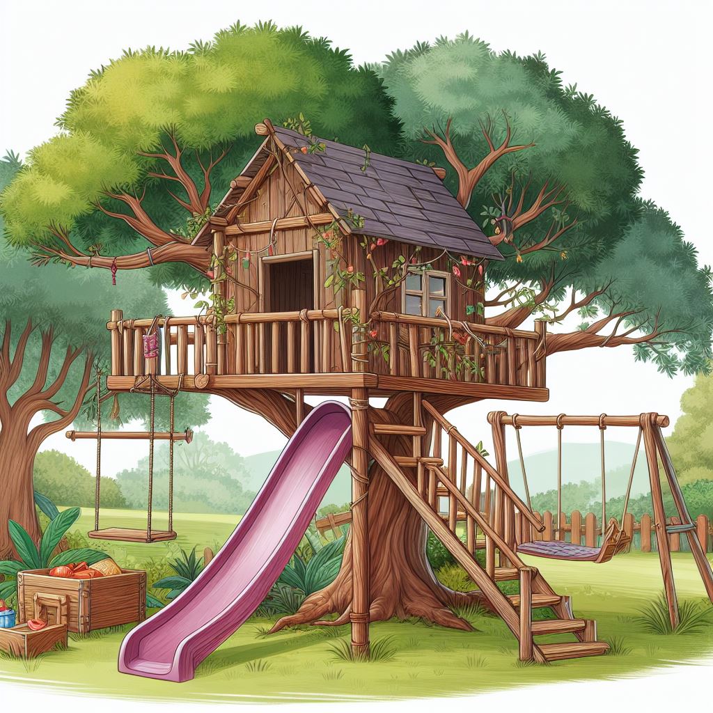 Playground Treehouse Slide